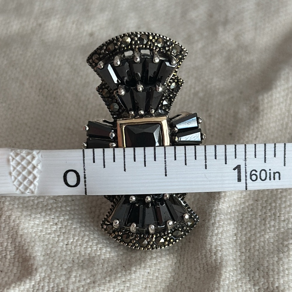 Black Spinel Ring Sz 8 - Picture 7 of 8